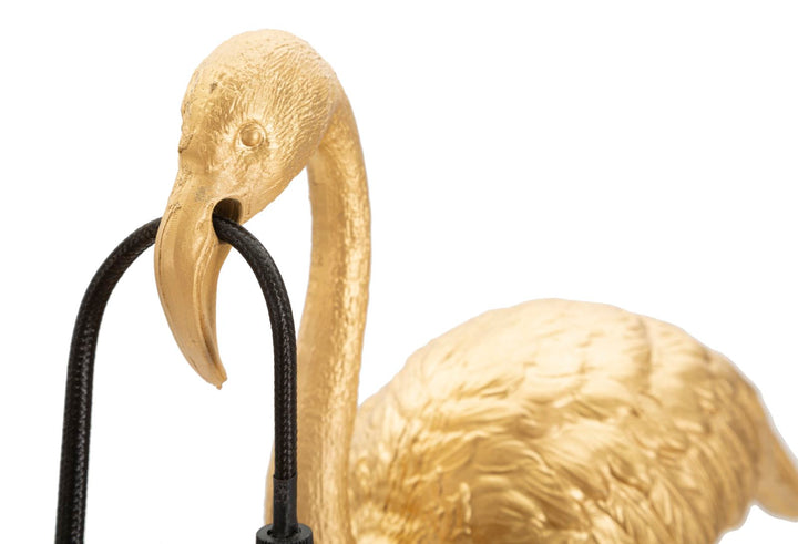 Goldene Flamingo-Tischlampe