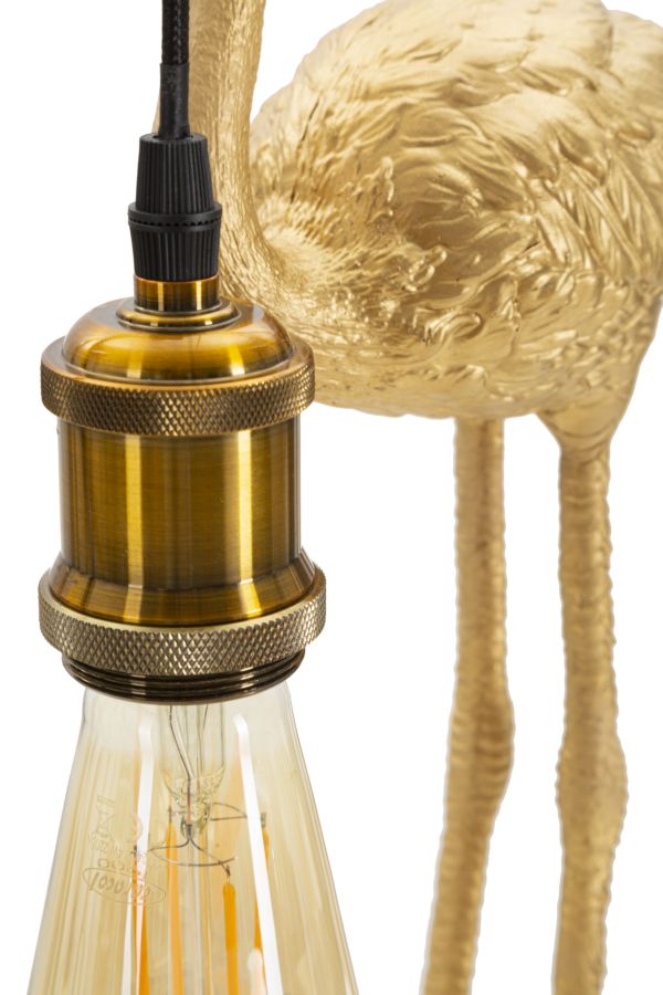 Goldene Flamingo-Tischlampe