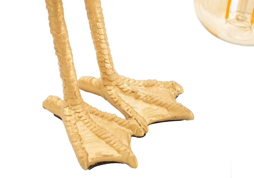 Goldene Flamingo-Tischlampe