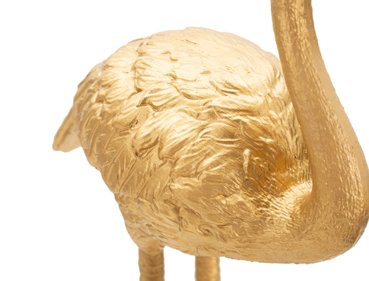 Goldene Flamingo-Tischlampe