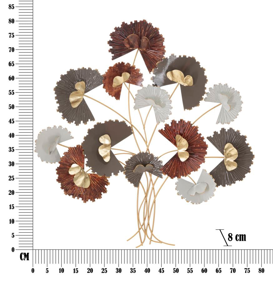 Metall Floral Holz Wanddekoration