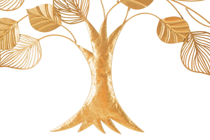 Gold Holz mit Blättern Wanddekoration