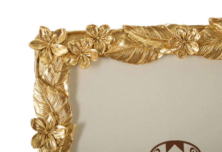 Goldener Blumen- und Blattmuster-Bilderrahmen