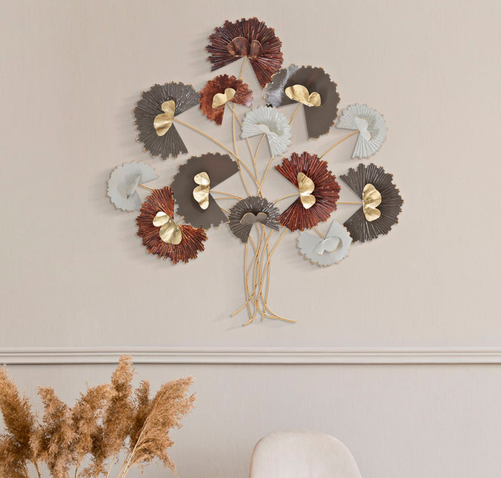 Metall Floral Holz Wanddekoration