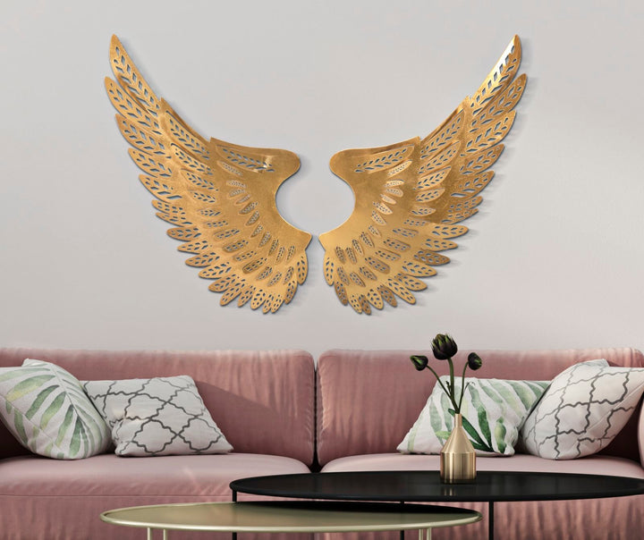 Gold Farbe Metall Engelsflügel Wanddekoration