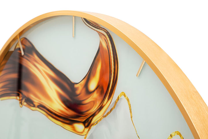 Gold und Weiß Elegante Rose Wanduhr