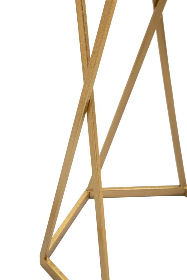 Gold Metall und Glas Sechseckiger Kleiner Tisch Paar