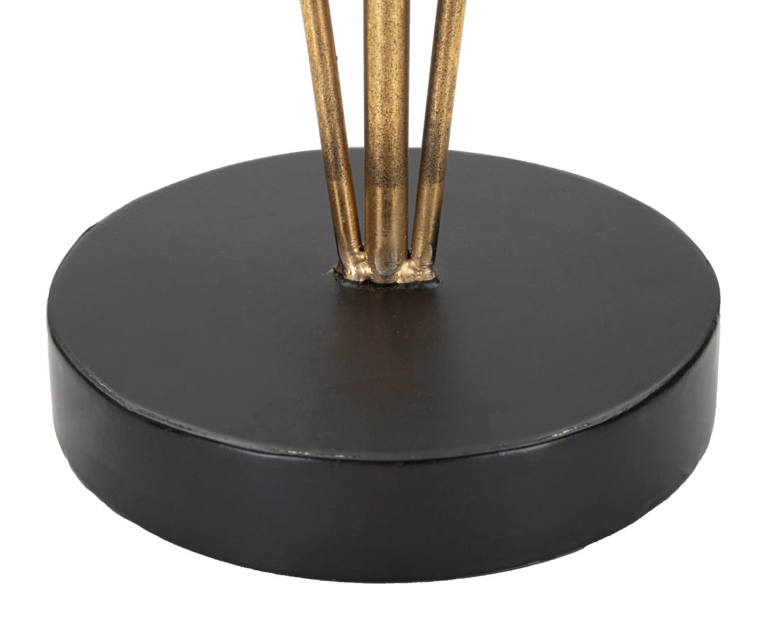 Goldene Palmenblatt-Tischlampe aus Metall