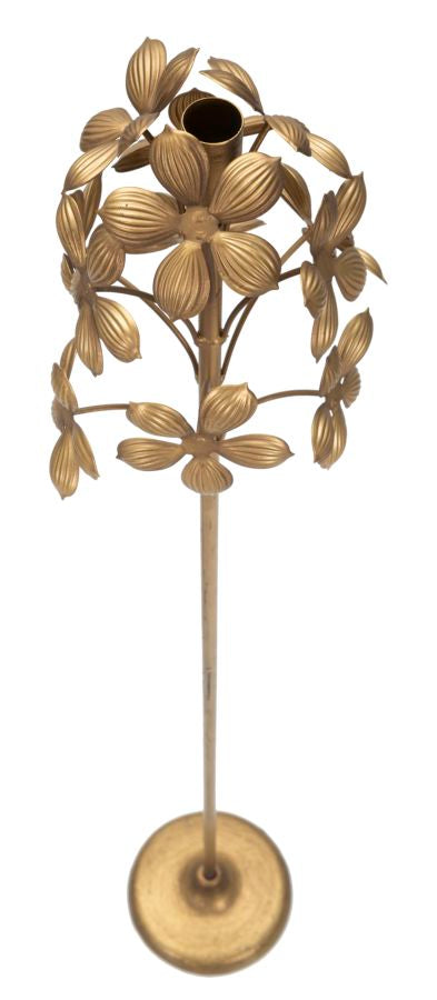 Florale Stehlampe aus Goldmetall