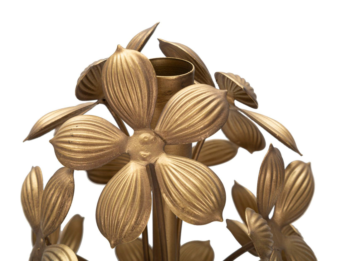 Florale Stehlampe aus Goldmetall