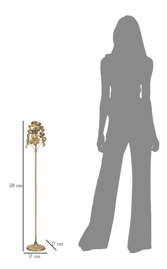 Florale Stehlampe aus Goldmetall