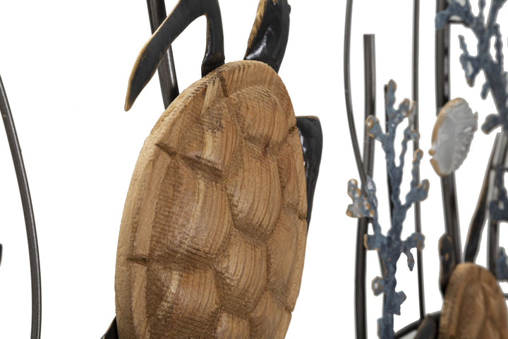 Metall Schildkröte und Fisch Muschel Wanddekoration