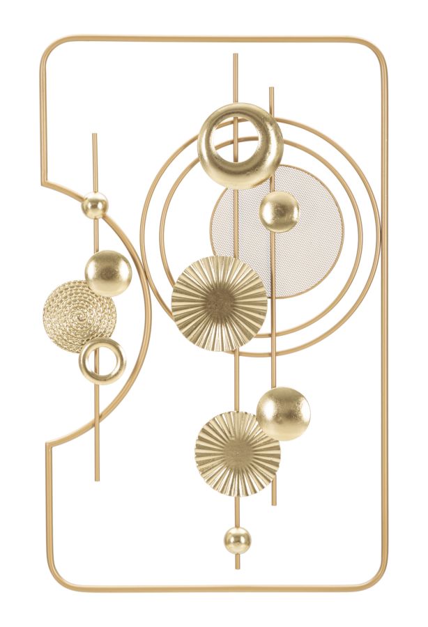 Gold Metall Geometrische Kreise Metallische Wanddekoration