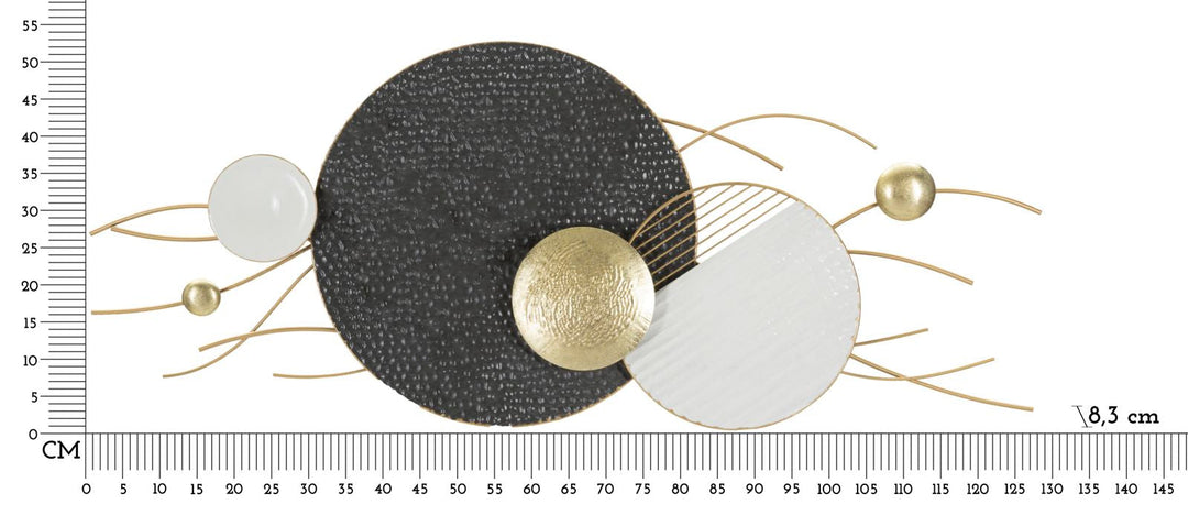 Geometrische Kreise aus Metall Wanddekoration