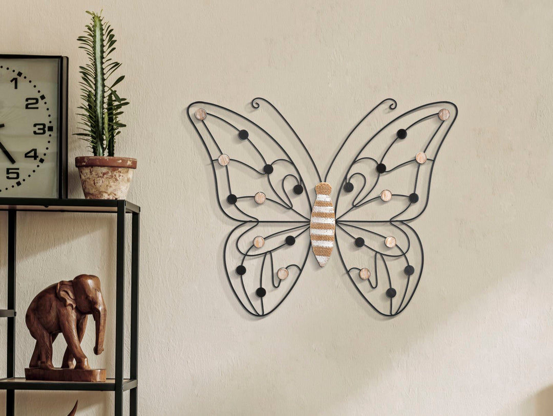 Metall und Holz Großer Schmetterling Wanddekoration
