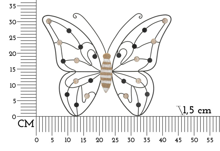 Metall und Holz Großer Schmetterling Wanddekoration
