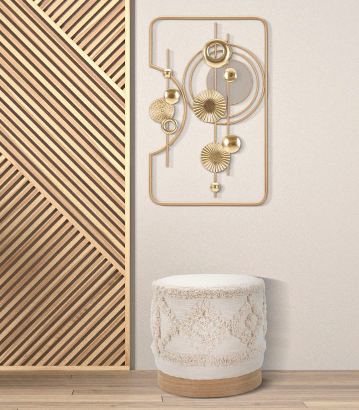 Gold Metall Geometrische Kreise Metallische Wanddekoration