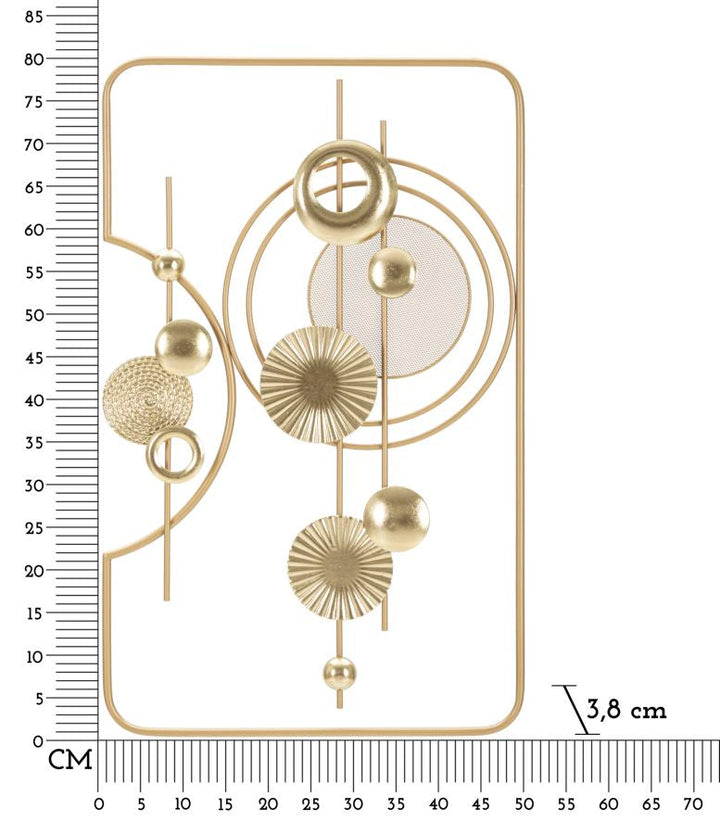 Gold Metall Geometrische Kreise Metallische Wanddekoration