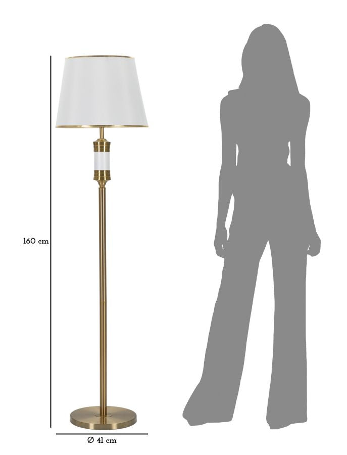 Luxuriöse Stehlampe in Gold und Weiß