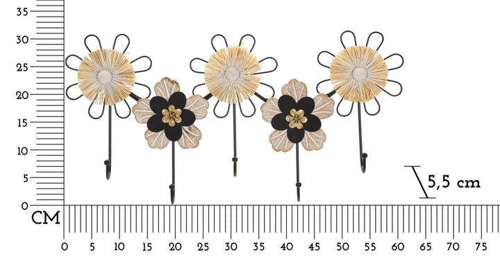 Florale Wandleuchten aus Metall und Holz