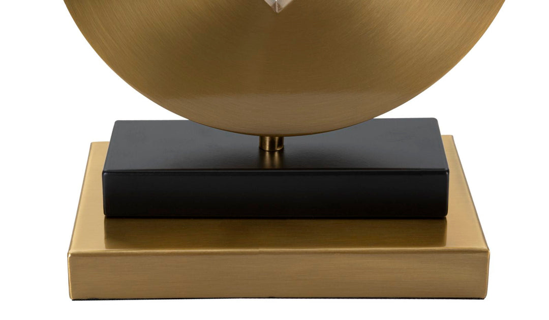 Geometrische Tischlampe in Gold und Weiß