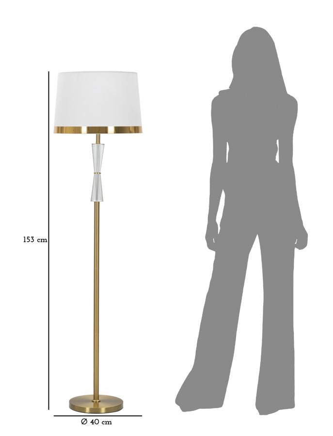 Luxuriöse Stehlampe in Gold und Weiß