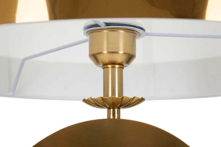 Geometrische Stehlampe in Gold und Weiß