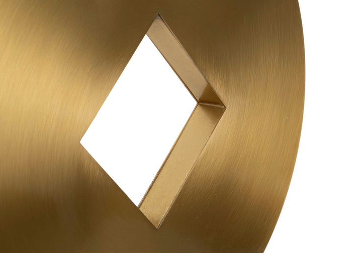 Geometrische Stehlampe in Gold und Weiß