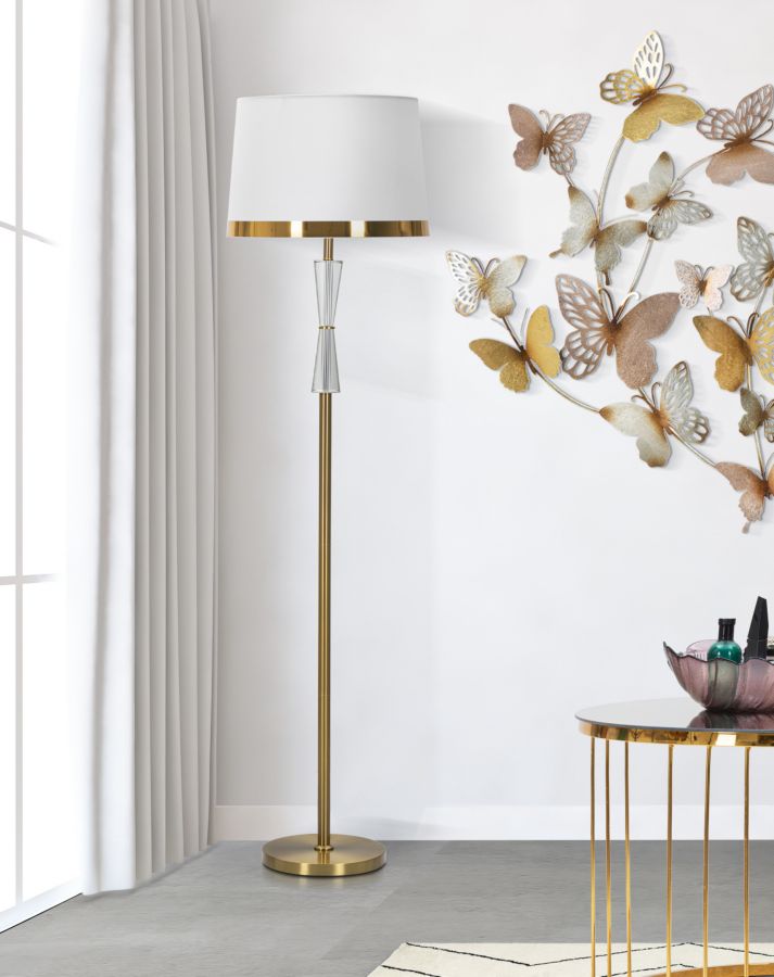 Luxuriöse Stehlampe in Gold und Weiß