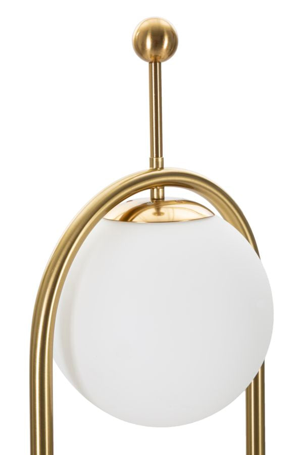 Goldene Stehlampe mit Metallbogen