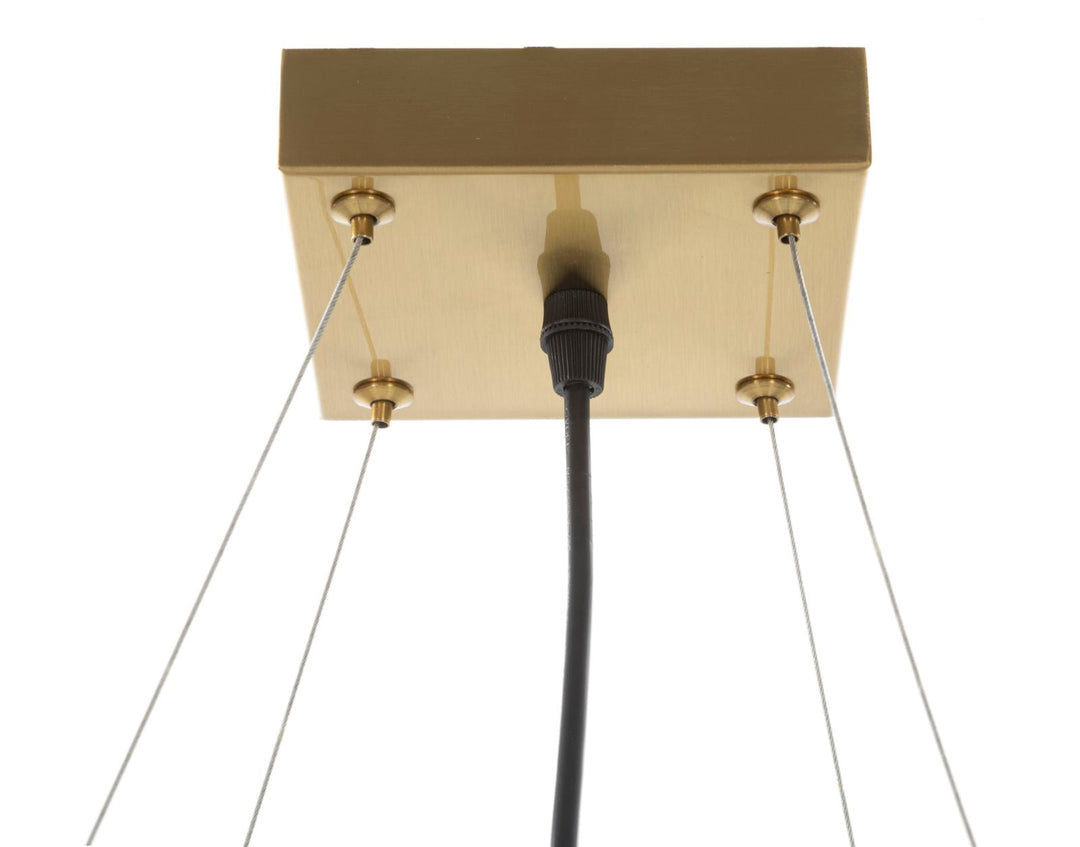 Geometrische Deckenleuchte aus Goldmetall mit 4 Glühbirnen