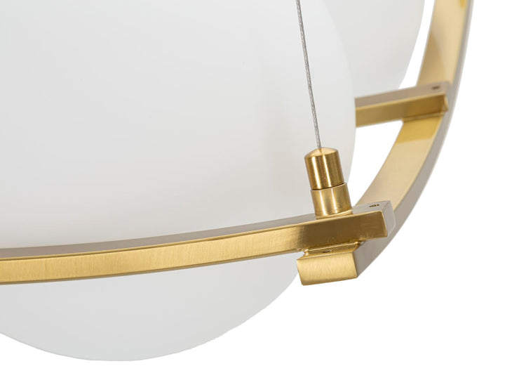 Geometrische Deckenleuchte aus Goldmetall mit 4 Glühbirnen