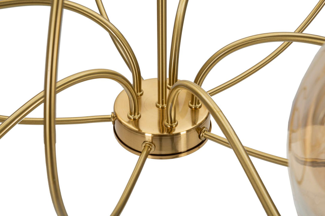 Goldene Metall-Deckenleuchte in Tropfenform