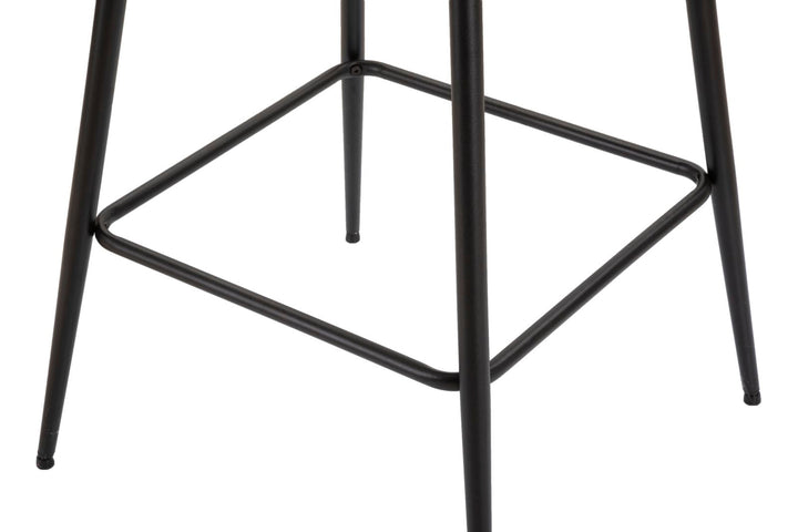 Hellgrauer Barhocker mit schwarzen Metallbeinen (Paar)