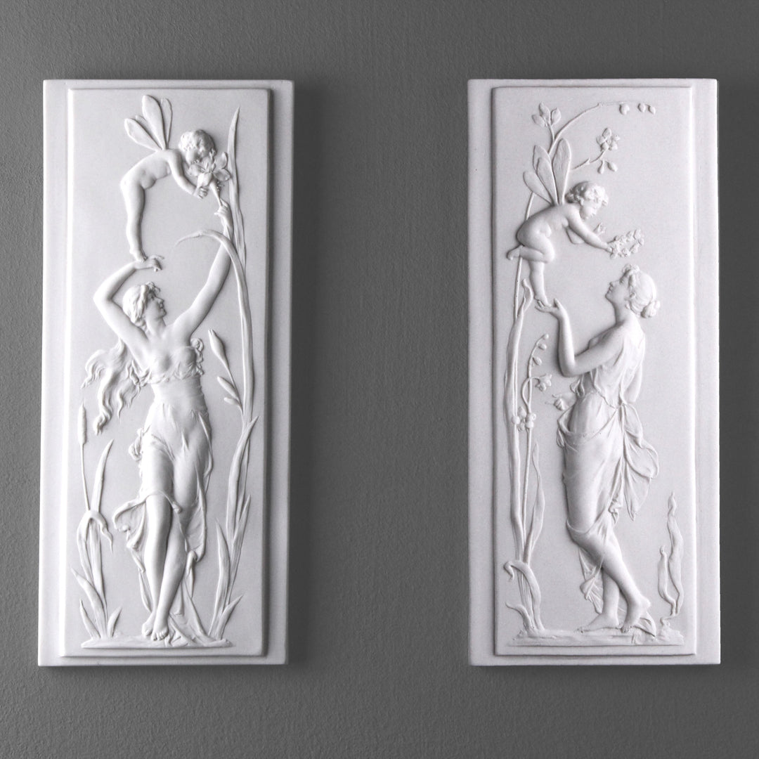 Relief Celestine mit Engel (im Paar)