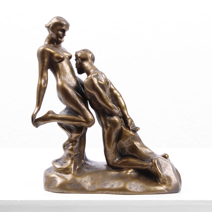 Ewiges Idol Statue (Liebespaar von Rodin) – Bronzierte Skulptur aus Kunstharz