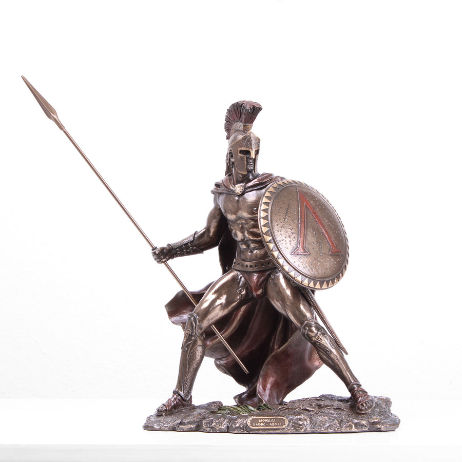 Leonidas Griechischer Krieger Statue (Kaltguss-Bronze Skulptur)