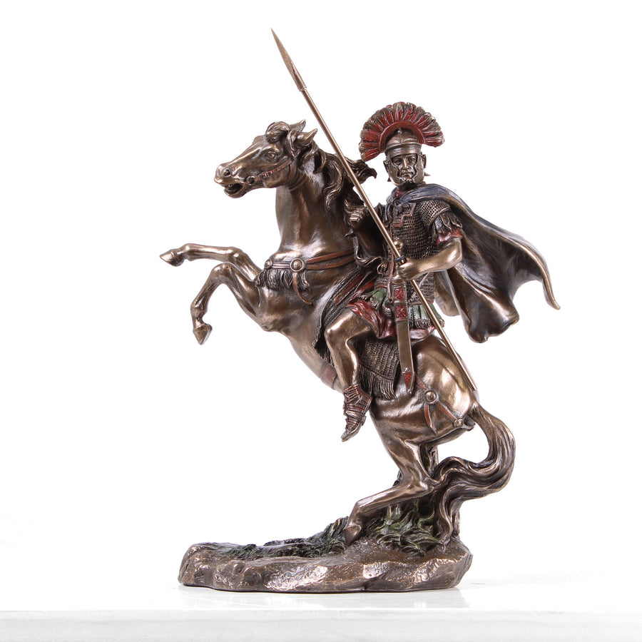 Alexander der Große Reiterstatue (Bronzierte Skulptur aus Kunstharz)
