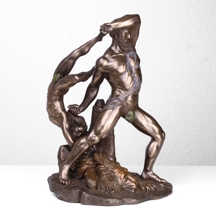 Herkules mit Licha (Bronzierte Skulptur aus Kunstharz)