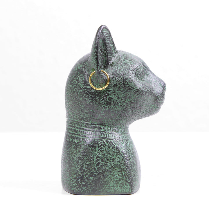 Bastet Statue – Bronzierte Ägyptische Skulptur aus Kunstharz