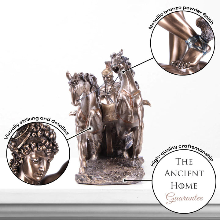 Ben Hur Römischer Streitwagen (Bronzierte Skulptur aus Kunstharz)