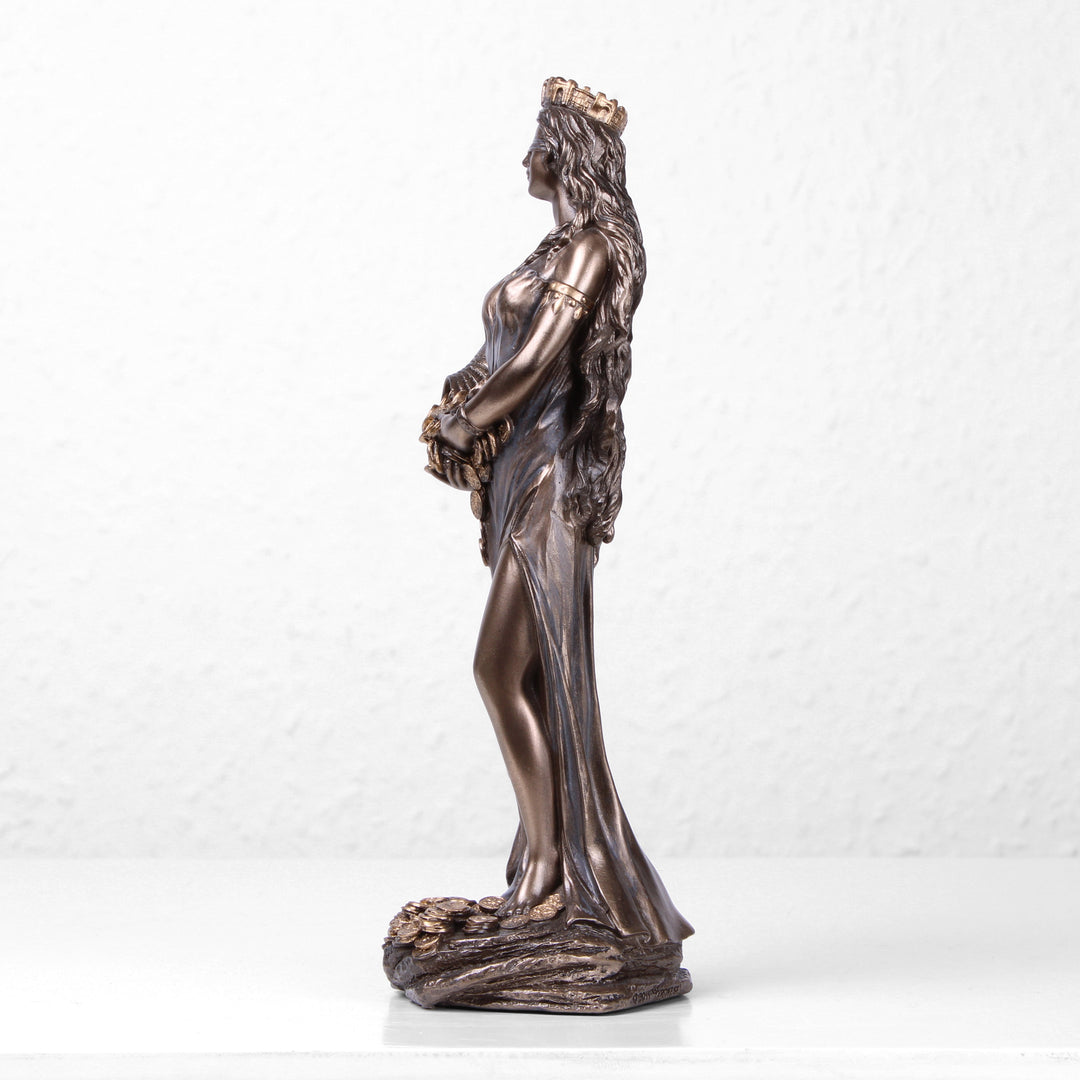 Fortuna Göttin des Glücks (Bronzierte Skulptur aus Kunstharz)