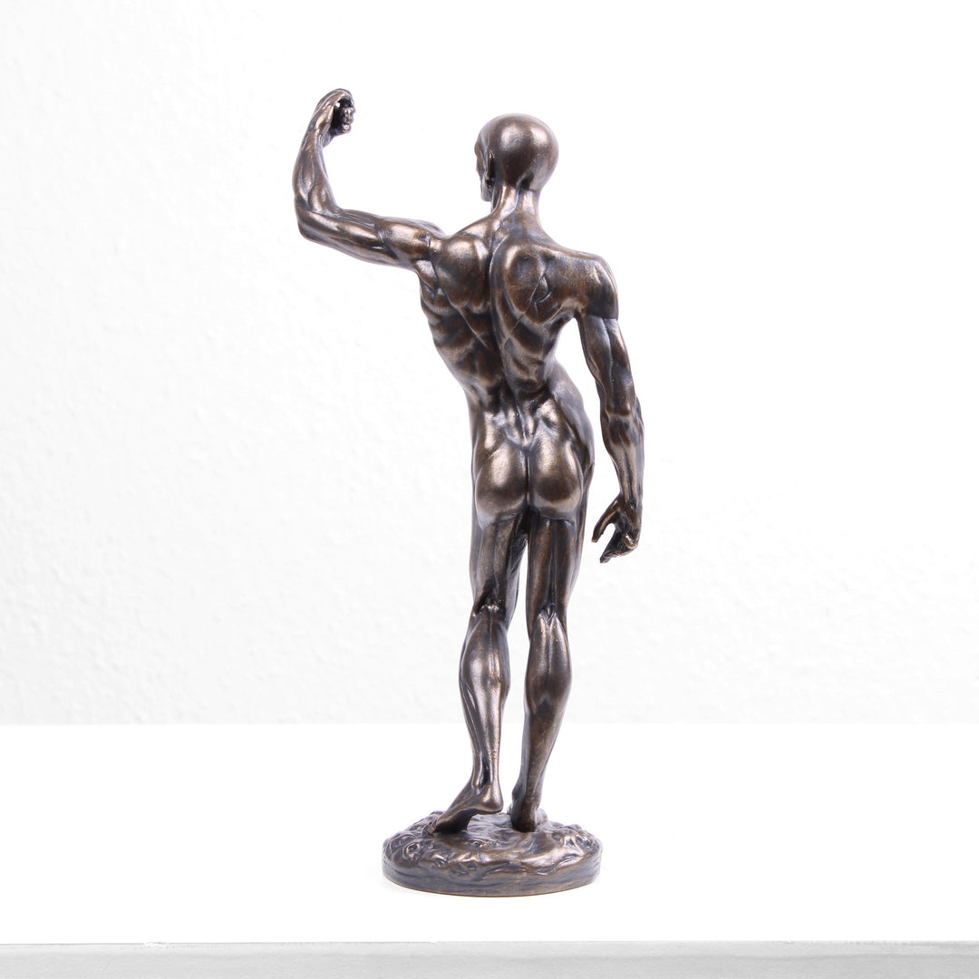 Anatomische Studie Statue (Bronzierte Skulptur aus Kunstharz von Houdon)