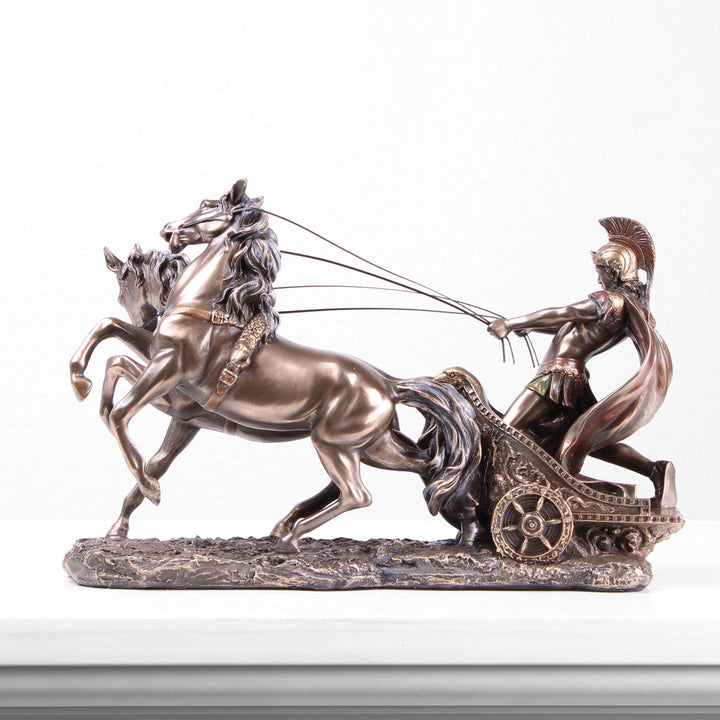 Ben Hur Römischer Streitwagen (Bronzierte Skulptur aus Kunstharz)