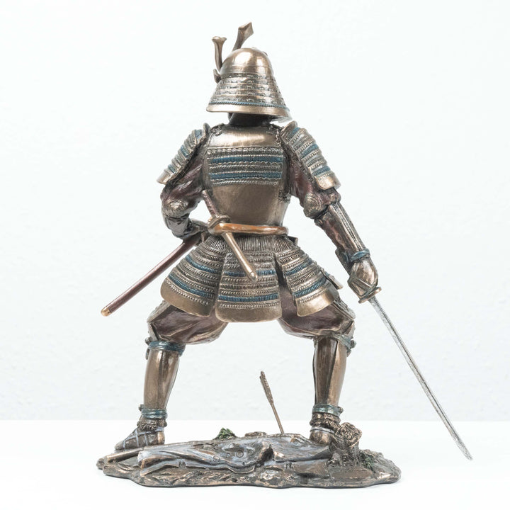 Samurai Krieger mit O-Yoroi (Bronzierte Skulptur aus Kunstharz)