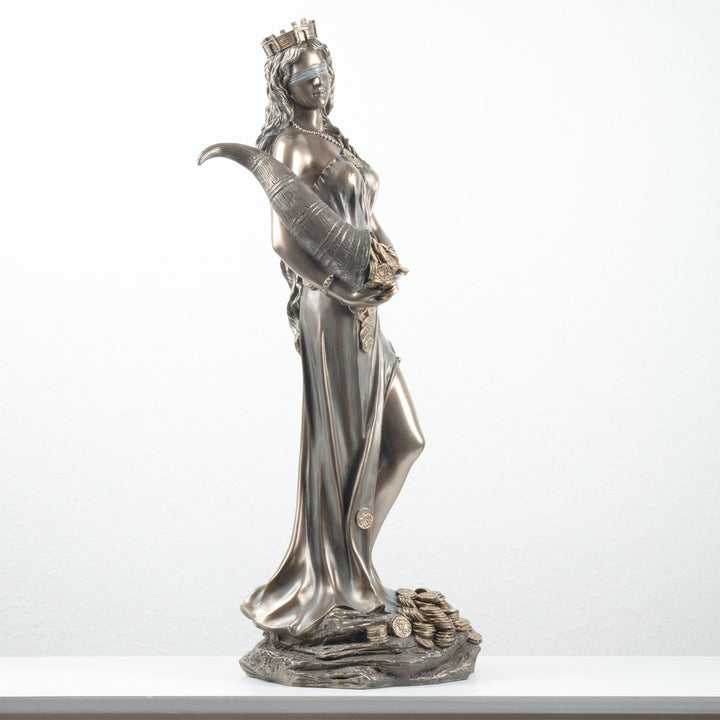 Fortuna Statue Griechische Goettin des Gluecks (Kaltguss-Bronze Skulptur)