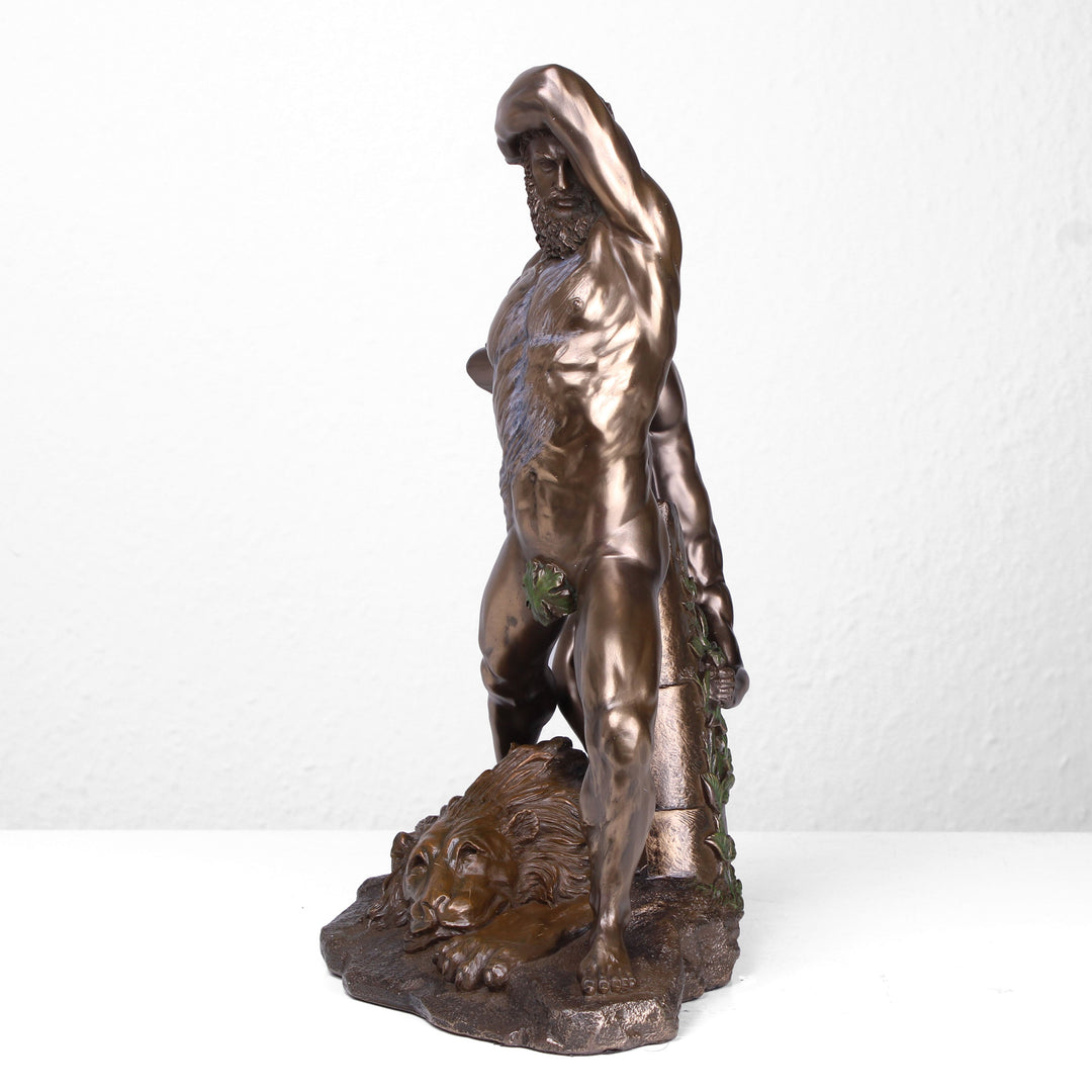 Herkules mit Licha (Bronzierte Skulptur aus Kunstharz)