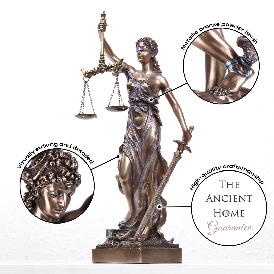 Justitia (Bronzierte Skulptur aus Kunstharz)