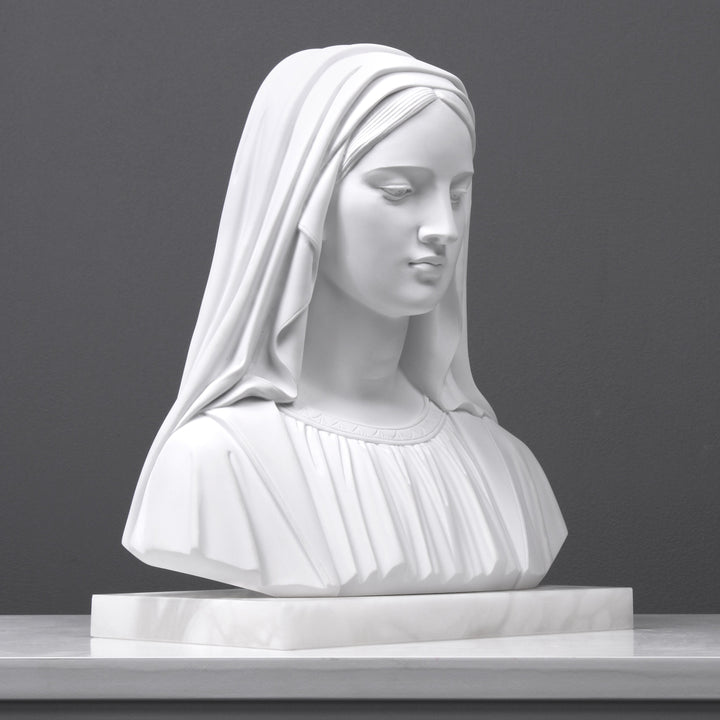 Verschleierte Madonna Büste Skulptur (Groß)