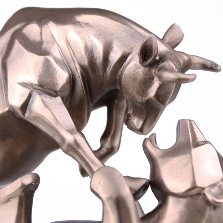 Börsen Stier und Bär (Bronzierte Skulptur aus Kunstharz)